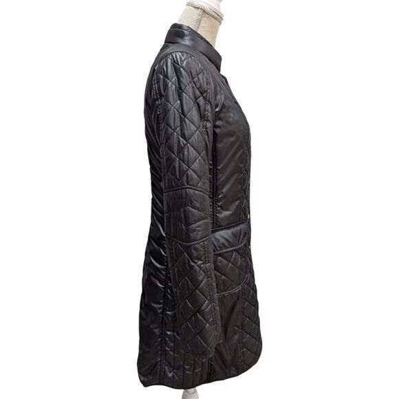 Zara Women's S Lightweight Diamond Quilted Puffer Mid Length Jacket in Black - Picture 3 of 9